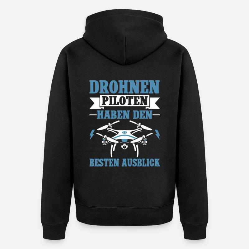 Drone Pilot Quadcopter Flying Quadcopter - Unisex Premium Organic Zip Hoodie - black