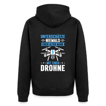 Pilote de drone quadricoptère Quadricoptère volant - Veste à capuche bio Premium Unisexe - noir - Dos - Nico (187cm)