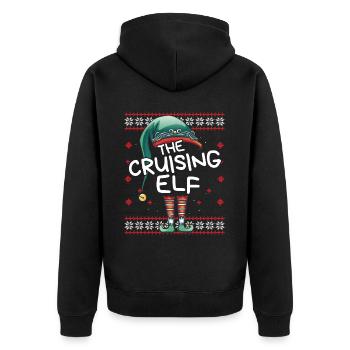 Cruising Elf Funny Christmas Outfit for Family - Unisex Premium Organic Zip Hoodie - black - Back - Nico (187cm)