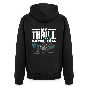My Thrill Downhill VTT - Veste à capuche bio Premium Unisexe - noir - Dos - Nico (187cm)