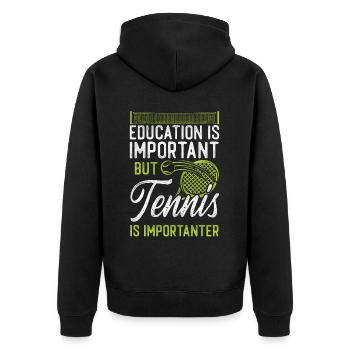 Raquette de joueur de tennis drôle - Veste à capuche bio Premium Unisexe - noir - Dos - Nico (187cm)