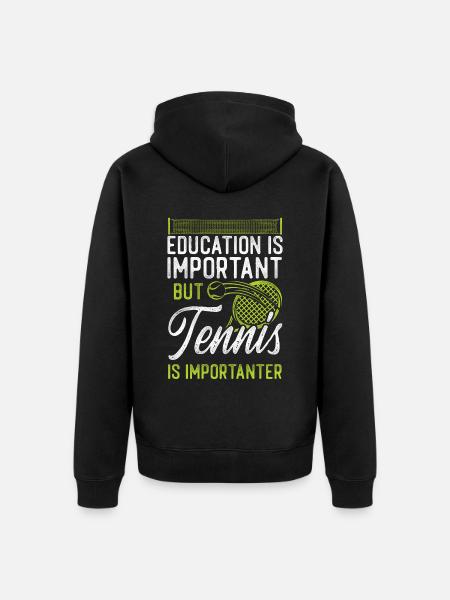 Funny Tennis Player Racket - Unisex Premium Organic Zip Hoodie - black
