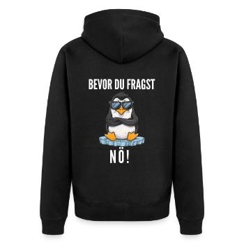 Irony Tshirt Funny Funny Humor Sarcasm Laughter - Unisex Premium Organic Zip Hoodie - black - Back - Nico (187cm)