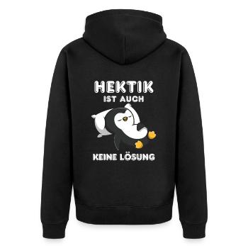 Irony Tshirt Funny Funny Humor Sarcasm Laughter - Unisex Premium Organic Zip Hoodie - black - Back - Nico (187cm)