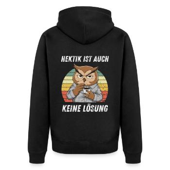 Irony Tshirt Funny Funny Humor Sarcasm Laughter - Unisex Premium Organic Zip Hoodie - black - Back - Nico (187cm)