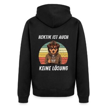 Irony Tshirt Funny Funny Humor Sarcasm Laughter - Unisex Premium Organic Zip Hoodie - black - Back - Nico (187cm)