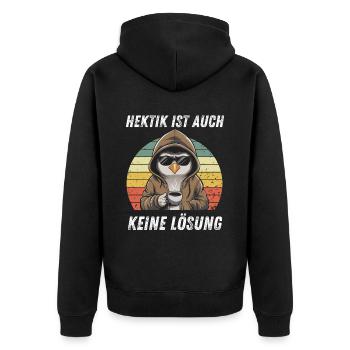 Irony Tshirt Funny Funny Humor Sarcasm Laughter - Unisex Premium Organic Zip Hoodie - black - Back - Nico (187cm)