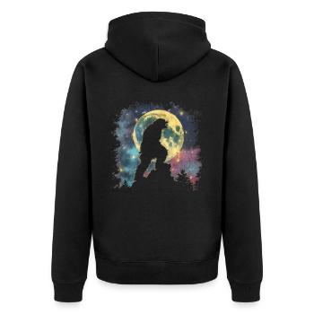 Bigfoot Sasquatch Yeti Lune Hurlante - Veste à capuche bio Premium Unisexe - noir - Dos - Nico (187cm)