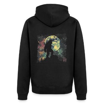 Bigfoot Sasquatch Yeti Lune Hurlante - Veste à capuche bio Premium Unisexe - noir - Dos - Nico (187cm)