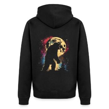 Bigfoot Sasquatch Yeti Lune Hurlante - Veste à capuche bio Premium Unisexe - noir - Dos - Nico (187cm)