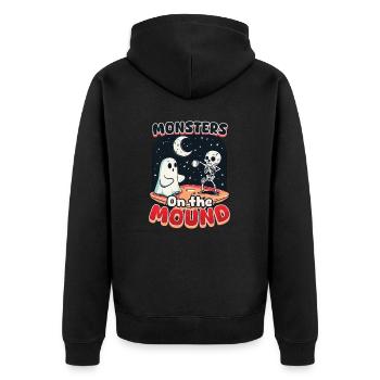 Monstres de baseball d’Halloween sur le monticule - Veste à capuche bio Premium Unisexe - noir - Dos - Nico (187cm)