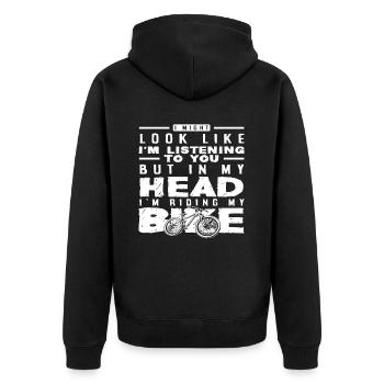 Dans ma tête, je fais du vélo - Veste à capuche bio Premium Unisexe - noir - Dos - Nico (187cm)