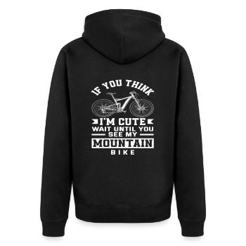 Si tu penses que je suis mignon, attends que tu sois à moi - Veste à capuche bio Premium Unisexe - noir - Dos - Nico (187cm)