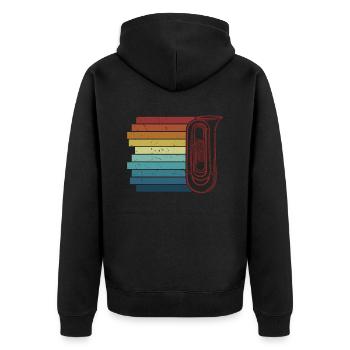 Retro Euphoniumist Instrument Euphonist Player - Unisex Premium Organic Zip Hoodie - black - Back - Nico (187cm)