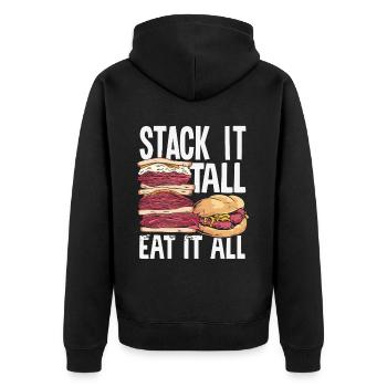 Sandwich Sandwich Snack Célébration - Veste à capuche bio Premium Unisexe - noir - Dos - Nico (187cm)