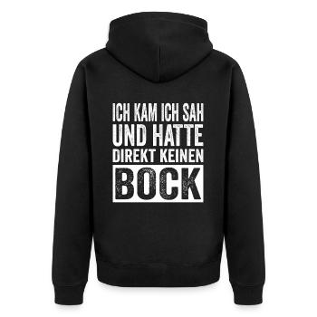 Je suis venu, j’ai vu et je n’en ai pas eu envie tout de suite - Veste à capuche bio Premium Unisexe - noir - Dos - Nico (187cm)