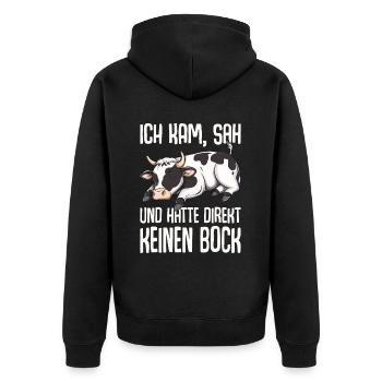 Je suis venu, j’ai vu et je n’en ai pas eu envie tout de suite - Veste à capuche bio Premium Unisexe - noir - Dos - Nico (187cm)