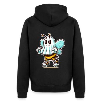 Drôle d’abeille fantôme Abeille fantôme mignonne - Veste à capuche bio Premium Unisexe - noir - Dos - Nico (187cm)