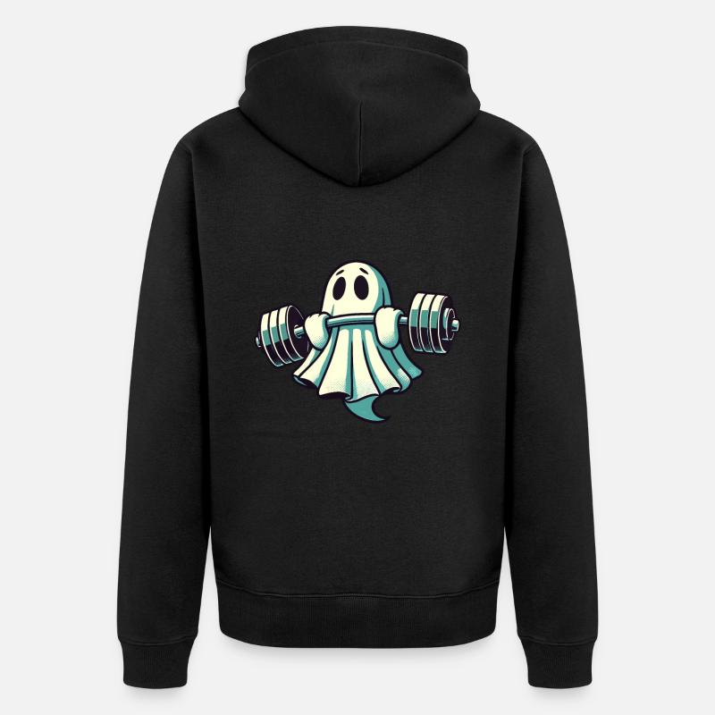 Musculation Ghost Drôle Gym Ghost - Veste à capuche bio Premium Unisexe - noir