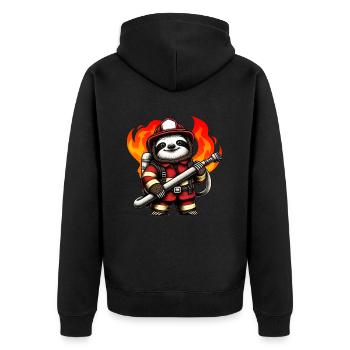 Pompier paresseux Pompier Pompiers Pompiers professionnels - Veste à capuche bio Premium Unisexe - noir - Dos - Nico (187cm)