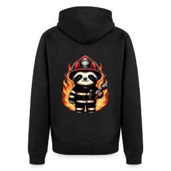 Pompier paresseux Pompier Pompiers Pompiers professionnels - Veste à capuche bio Premium Unisexe - noir - Dos - Nico (187cm)