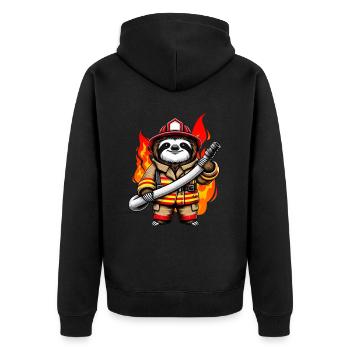 Pompier paresseux Pompier Pompiers Pompiers professionnels - Veste à capuche bio Premium Unisexe - noir - Dos - Nico (187cm)