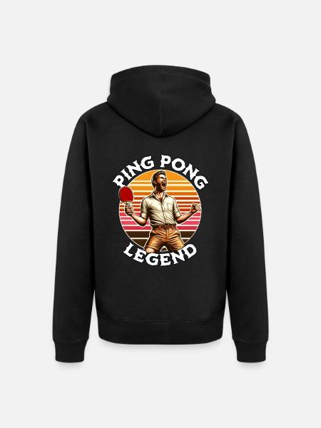 Ping Pong Legende - Unisex Premium Bio Zip Hoodie - Schwarz