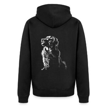 Hund Motiv Tier Tierliebhaber Hunde Kunst Golden - Unisex Premium Bio Zip Hoodie - Schwarz - Hinten - Nico (187cm)