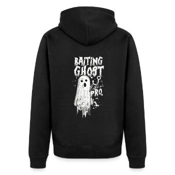 Geisterköder Baiting Ghost Like A Pro - Unisex Premium Organic Zip Hoodie - black - Back - Nico (187cm)