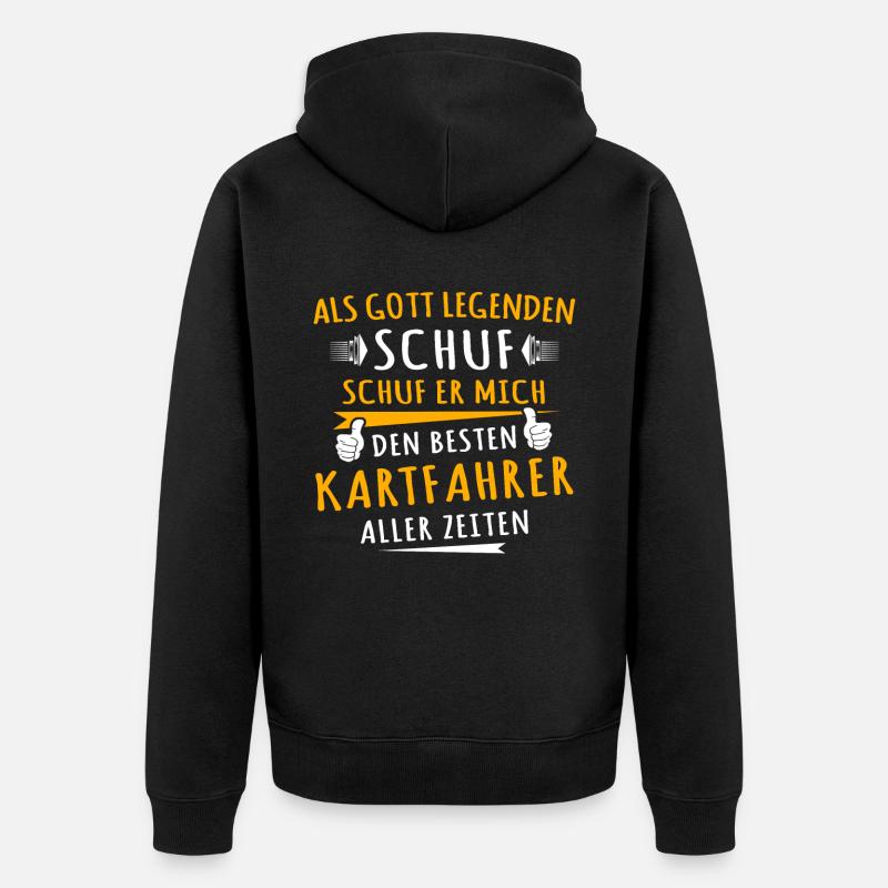 Kartfahrer - Unisex Premium Bio Zip Hoodie - Schwarz