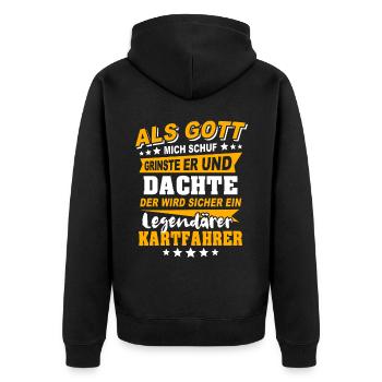Karting Karting - Unisex Premium Organic Zip Hoodie - black - Back - Nico (187cm)