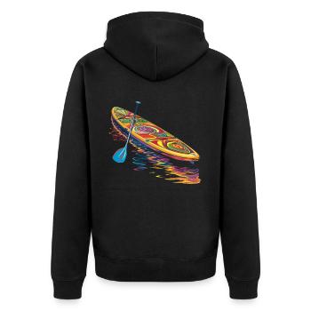 SUP Stand Up Paddling Paddle Board Popart - Unisex Premium Organic Zip Hoodie - black - Back - Nico (187cm)
