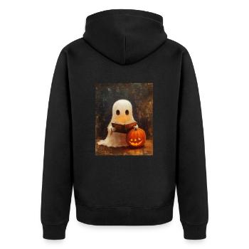 Cadeau d’Halloween Femmes Hommes Enfants Décoration - Veste à capuche bio Premium Unisexe - noir - Dos - Nico (187cm)