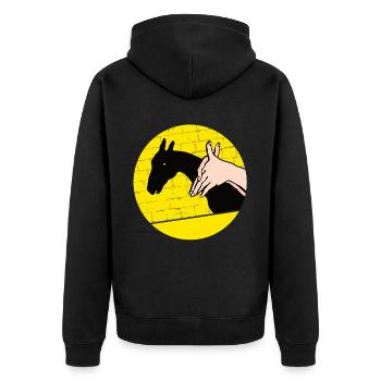 Handschattenpuppenspiel Puppen - Unisex Premium Bio Zip Hoodie - Schwarz - Hinten - Nico (187cm)