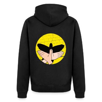 Handschattenpuppenspiel Puppen - Unisex Premium Bio Zip Hoodie - Schwarz - Hinten - Nico (187cm)