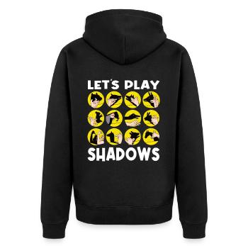 Handschattenpuppenspiel Puppen - Unisex Premium Bio Zip Hoodie - Schwarz - Hinten - Nico (187cm)