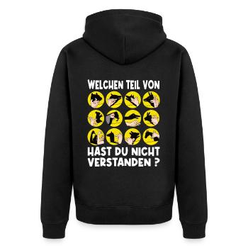 Handschattenpuppenspiel Puppen - Unisex Premium Bio Zip Hoodie - Schwarz - Hinten - Nico (187cm)