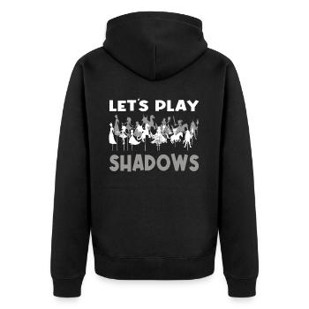 Handschattenpuppenspiel Puppen - Unisex Premium Bio Zip Hoodie - Schwarz - Hinten - Nico (187cm)