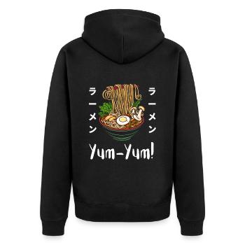 Nouilles Ramen Chibi Asia Nouilles Soupe de nouilles Anime - Veste à capuche bio Premium Unisexe - noir - Dos - Nico (187cm)