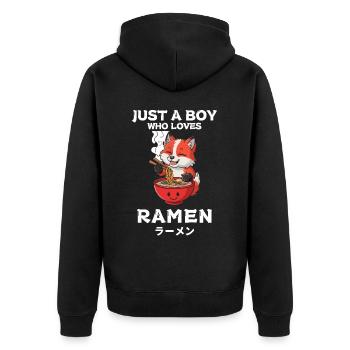 Ramen Nouilles Chibi Asie Fox Nouilles Soupe Anime - Veste à capuche bio Premium Unisexe - noir - Dos - Nico (187cm)