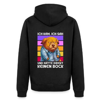 Drôle Cadeau Ours Drôle Humour Paresseux Plaisir - Veste à capuche bio Premium Unisexe - noir - Dos - Nico (187cm)