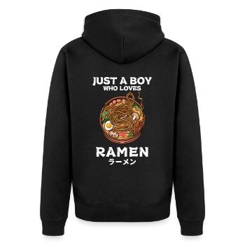 Nouilles Ramen Chibi Asia Nouilles Soupe de nouilles Anime - Veste à capuche bio Premium Unisexe - noir - Dos - Nico (187cm)