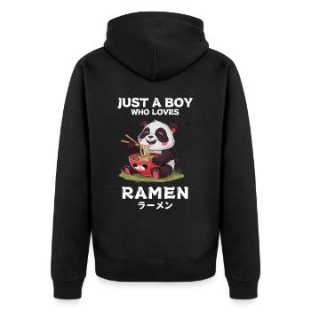 Nouilles Ramen Chibi Asie Soupe de nouilles Panda Anime - Veste à capuche bio Premium Unisexe - noir - Dos - Nico (187cm)