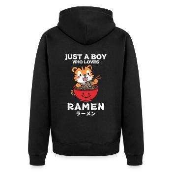 Nouilles Ramen Chibi Asie Soupe de nouilles tigrées Anime - Veste à capuche bio Premium Unisexe - noir - Dos - Nico (187cm)