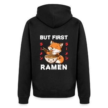 Ramen Nouilles Chibi Asie Fox Nouilles Soupe Anime - Veste à capuche bio Premium Unisexe - noir - Dos - Nico (187cm)