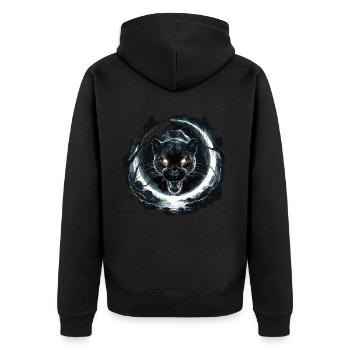Mystic Panther and Full Moon - Unisex Premium Organic Zip Hoodie - black - Back - Nico (187cm)