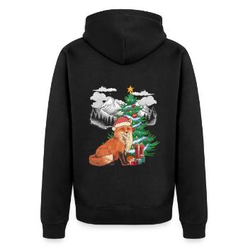 Noël Noël Animaux de la forêt Renard Enfants - Veste à capuche bio Premium Unisexe - noir - Dos - Nico (187cm)