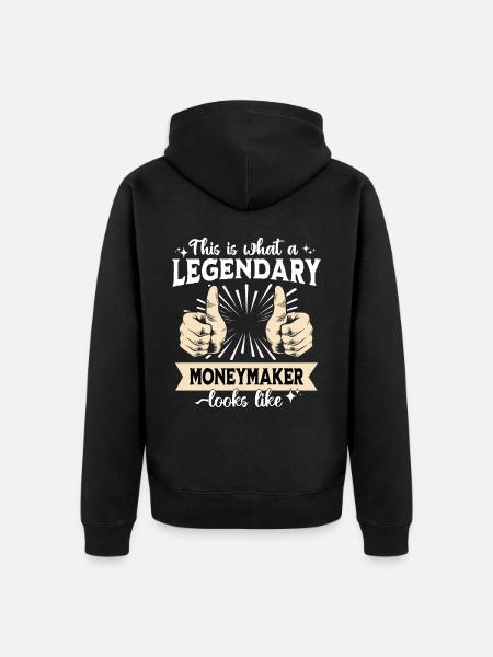 Legendary moneymaker - Unisex Premium Organic Zip Hoodie - black