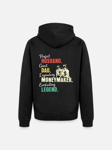 Money earner dad - Unisex Premium Organic Zip Hoodie - black