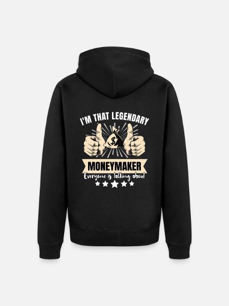 Legendary moneymaker - Unisex Premium Organic Zip Hoodie - black